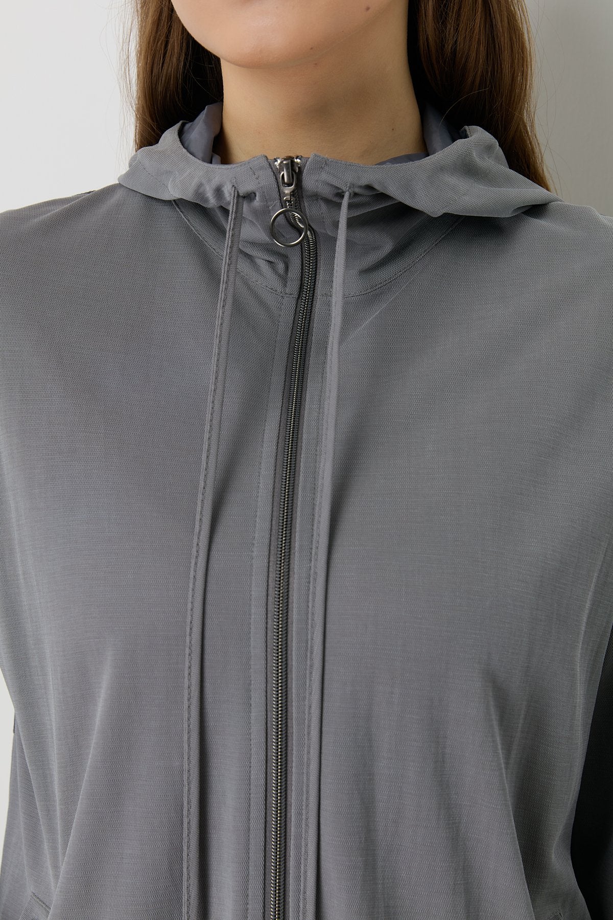 Spor Mix Kumaş Detaylı Pantolon Tunik Örme Takım - Gri