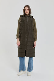 Stopper Detail Quilted Vest - Khaki