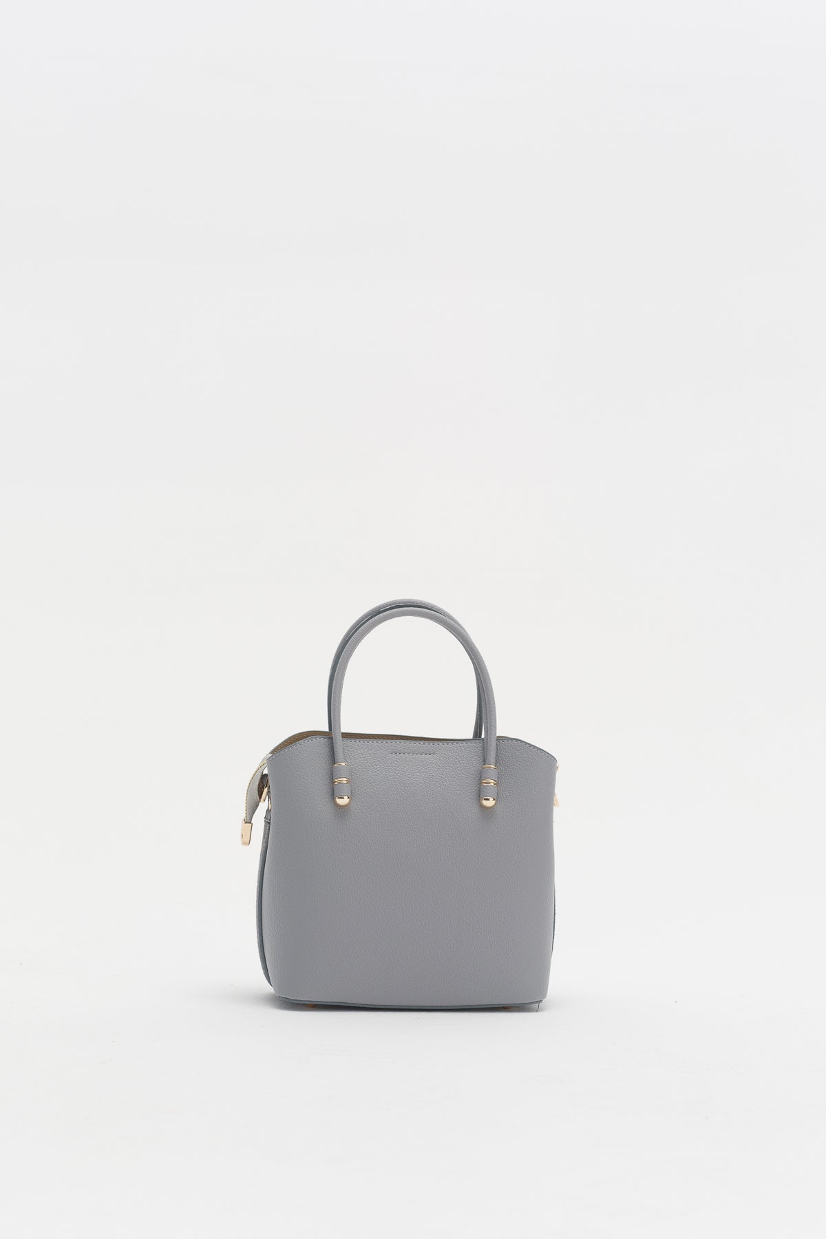 Süet Detaylı Fermuarlı Satchel Çanta - Mavi
