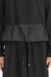 Sweatshirt Ve Yarım Çan Etekli Takım - Siyah