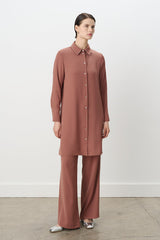 Stone Print Pants and Tunic Set - Light Brown