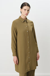 Taş Baskılı Pantolon Tunik Takım - Olive