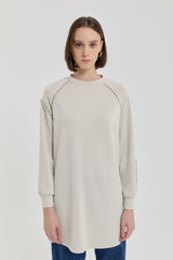Taş Detaylı Örme Sweat - Taş