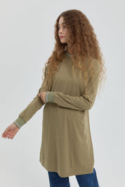 Taş Detaylı Örme Tunik - Haki
