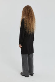 Stone Detail Knitted Tunic - Black