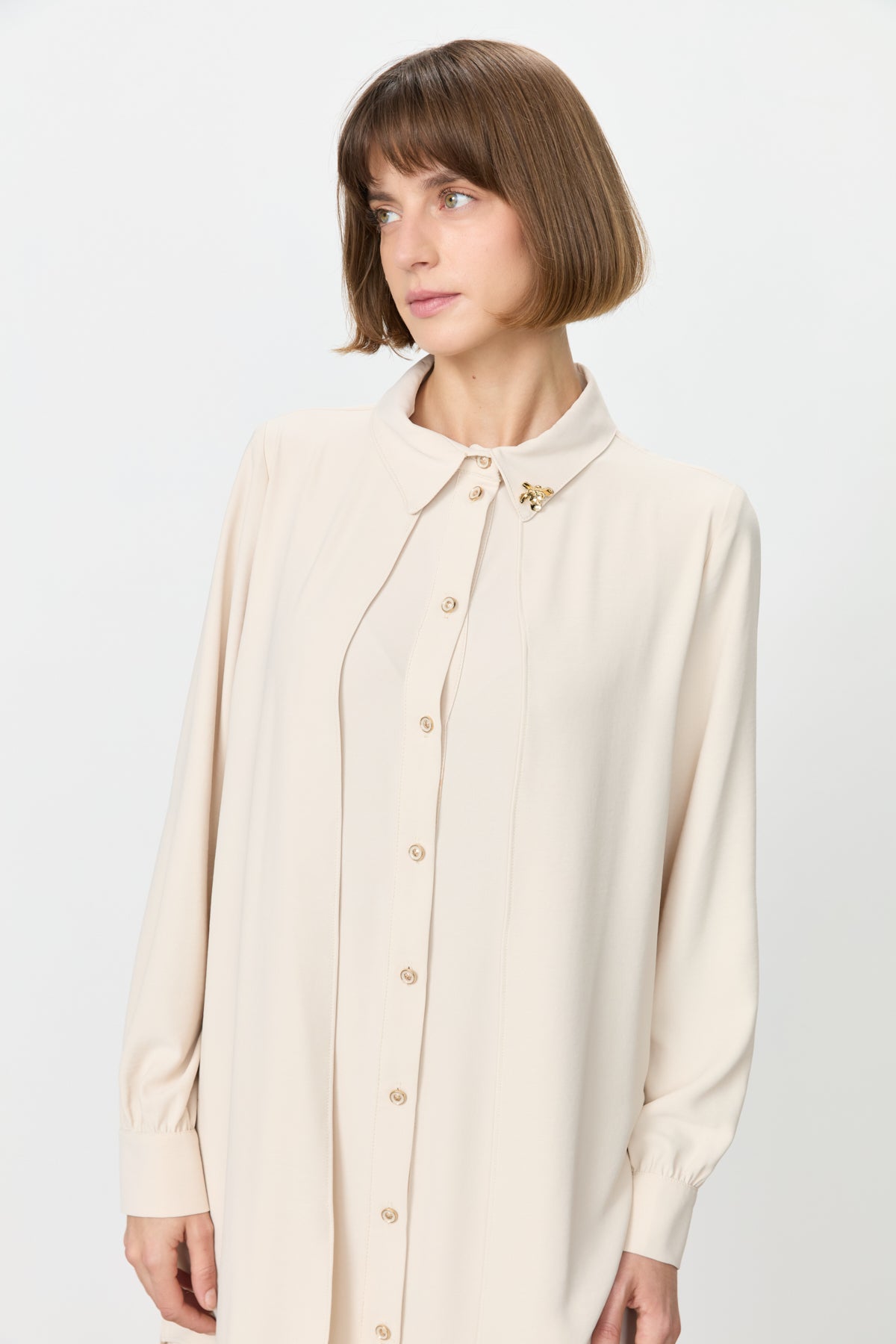Taş Detaylı Pantolon Tunik Takım - Bej