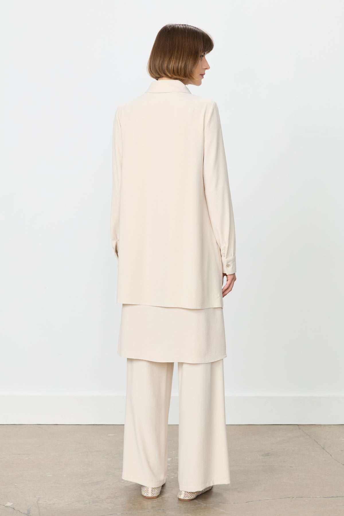 Taş Detaylı Pantolon Tunik Takım - Bej