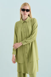 Stone Detail Pants and Tunic Set - Apple Green