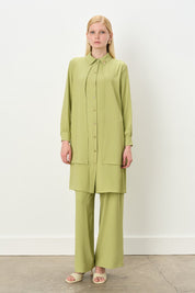 Stone Detail Pants and Tunic Set - Apple Green
