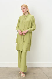 Stone Detail Pants and Tunic Set - Apple Green