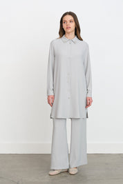 Stone Detail Pants and Tunic Set - Grey