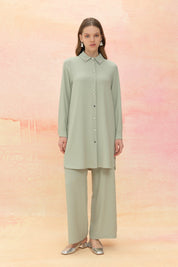 Taş Detaylı Pantolon Tunik Takım - Mint