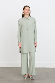Taş Detaylı Pantolon Tunik Takım - Mint