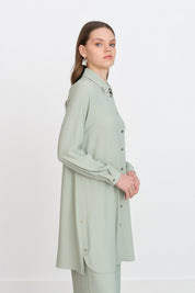 Taş Detaylı Pantolon Tunik Takım - Mint