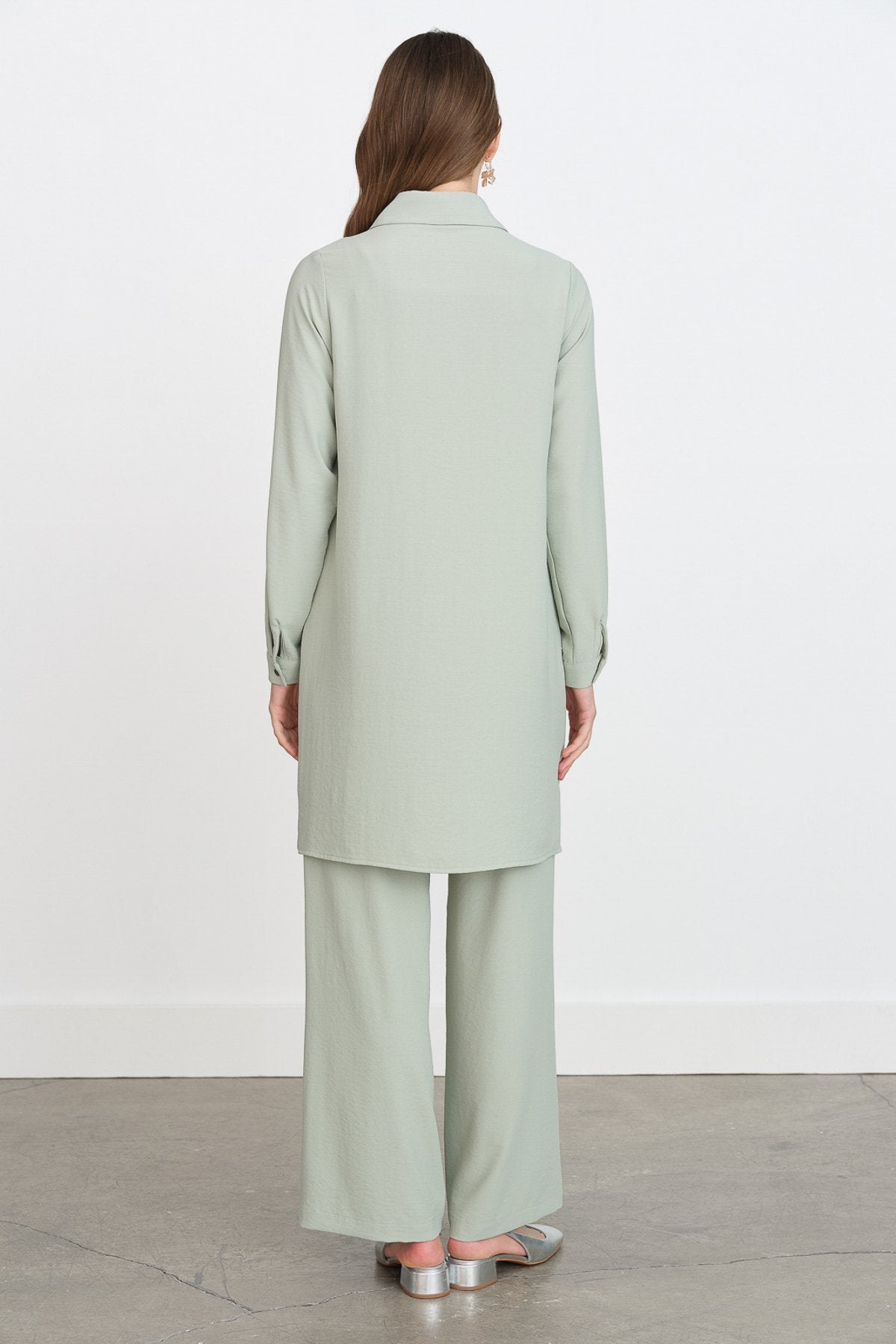 Taş Detaylı Pantolon Tunik Takım - Mint