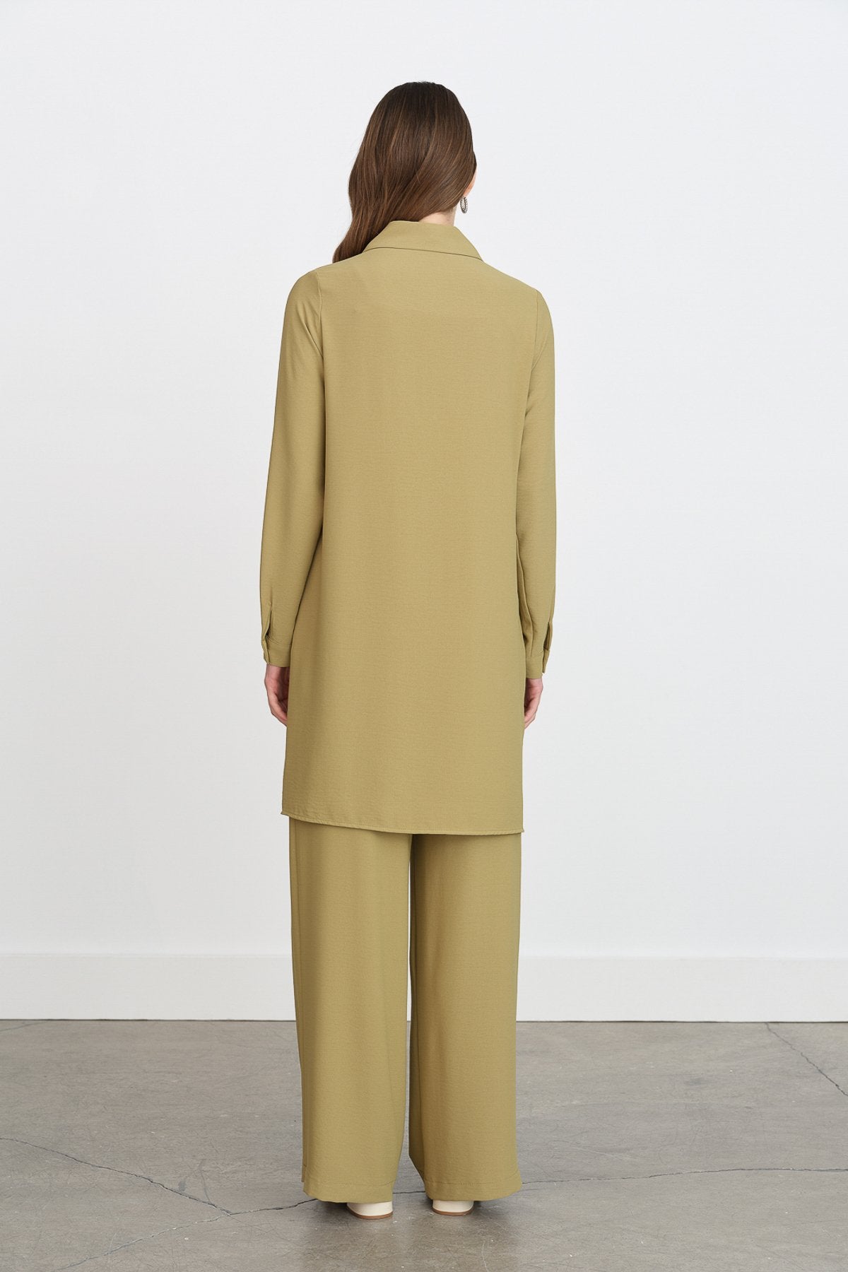 Taş Detaylı Pantolon Tunik Takım - Olive