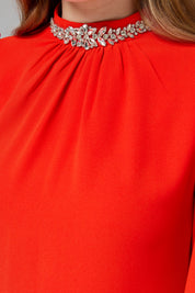 Taş Detaylı Pantolon Tunik Takım - Oranj