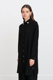 Taş Detaylı Pantolon Tunik Takım - Siyah