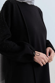 Relaxed Fit Sweatshirt with Stone Detail - Black