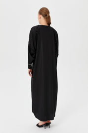 Elegant Abaya Set with Stone Details - Black