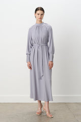 Elegant Dress with Stone Details - Grey