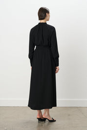 Stylish Dress with Stone Embellishments - Black