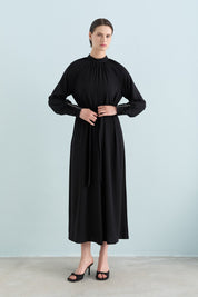 Stylish Dress with Stone Embellishments - Black