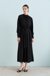 Stylish Dress with Stone Embellishments - Black