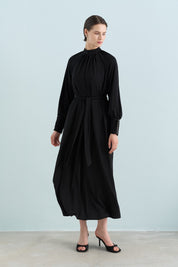 Stylish Dress with Stone Embellishments - Black