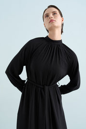 Stylish Dress with Stone Embellishments - Black