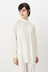 Elegant Tunic with Stone Details - Ecru