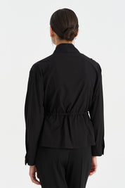 Stone Buttoned Lace Jacket - Black