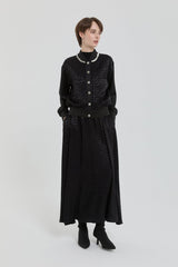 Stone Jacquard Skirt and Jacket Set - Black