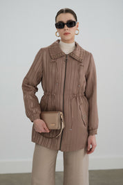Shiny Jacket with Stones - Mink