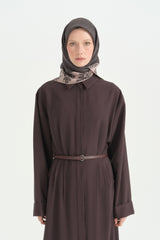 Tavus Twill İpek Eşarp - Füme