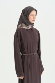 Tavus Twill İpek Eşarp - Füme