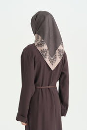 Tavus Twill İpek Eşarp - Füme