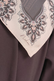 Tavus Twill İpek Eşarp - Füme