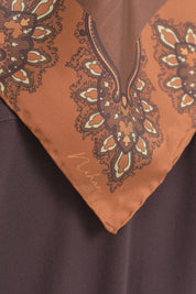 Tavus Twill İpek Eşarp - Kahve