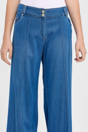 Tencel Bol Paça Pantolon - İndigo