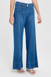 Tencel Bol Paça Pantolon - İndigo