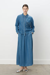 Tencel Skirt and Shirt Set - Ice
