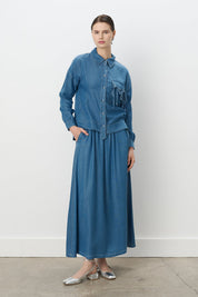 Tencel Skirt and Shirt Set - Ice