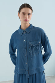 Tencel Skirt and Shirt Set - Ice