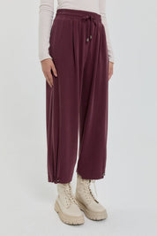 Tencel Havuç Pantolon - Bordo