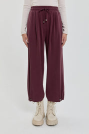 Tencel Havuç Pantolon - Bordo