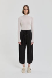 Tencel Havuç Pantolon - Siyah