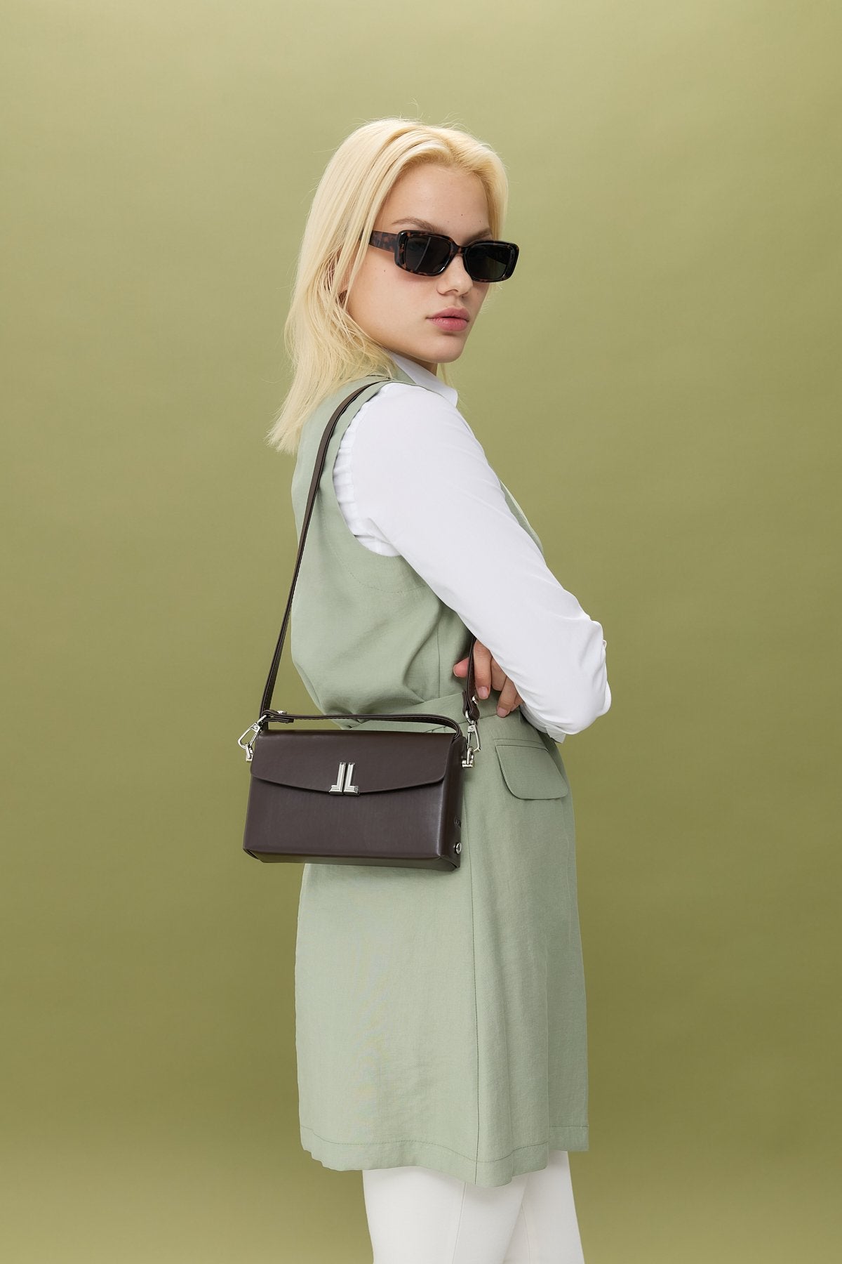 Tencel Kemer Detaylı Tencel Karışım Yelek - Ada Çayı