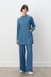 Tencel Pantolon Tunik Takım - Buz