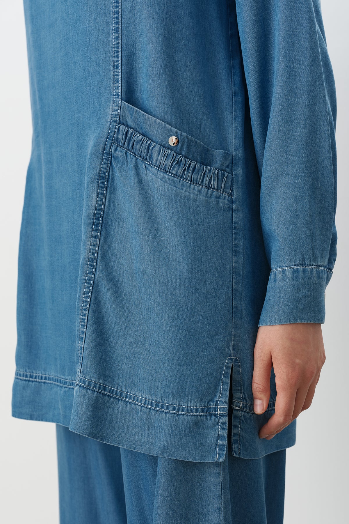 Tencel Pantolon Tunik Takım - Buz